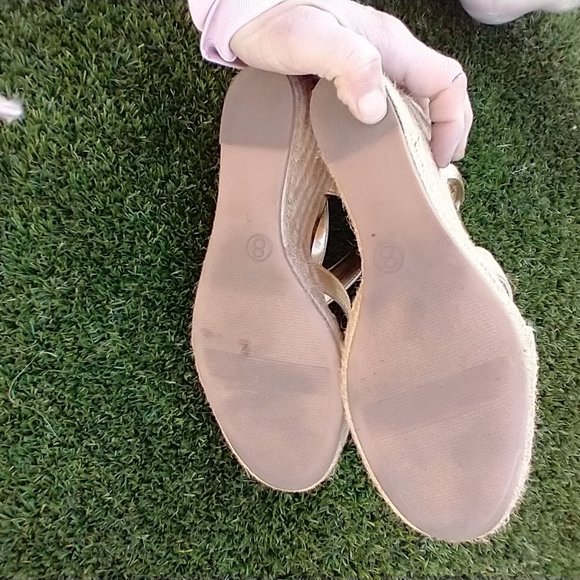 Merona Beige Khaki Strappy Wedges - Picture 6 of 8